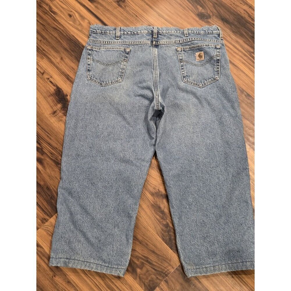 Vtg Carhartt Mens Flannel Lined Jeans Pants Denim Sz 44x24 Union Made USA - Picture 2 of 14